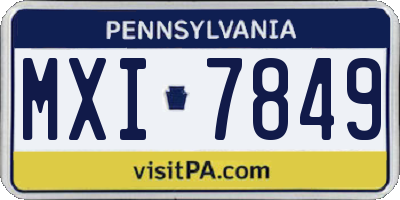 PA license plate MXI7849