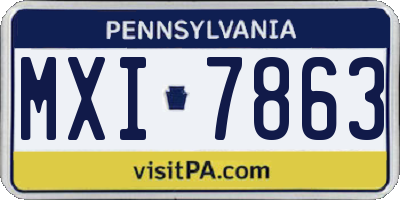 PA license plate MXI7863