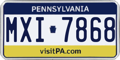 PA license plate MXI7868