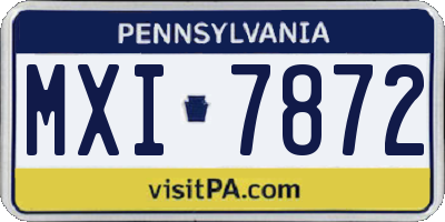 PA license plate MXI7872