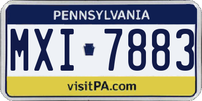 PA license plate MXI7883