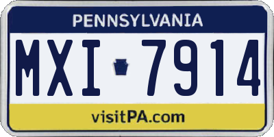 PA license plate MXI7914