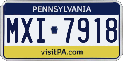 PA license plate MXI7918