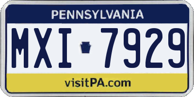 PA license plate MXI7929