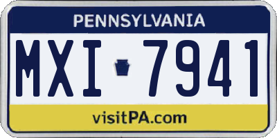PA license plate MXI7941