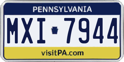 PA license plate MXI7944