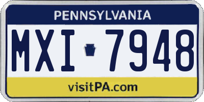PA license plate MXI7948