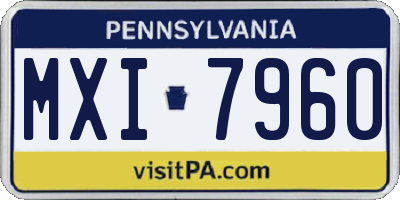 PA license plate MXI7960