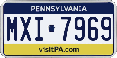 PA license plate MXI7969