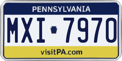 PA license plate MXI7970