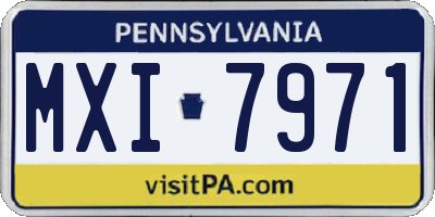 PA license plate MXI7971