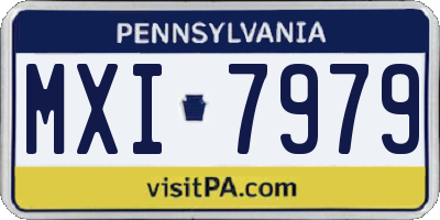 PA license plate MXI7979