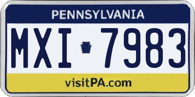 PA license plate MXI7983