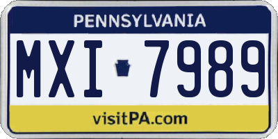 PA license plate MXI7989