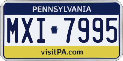 PA license plate MXI7995