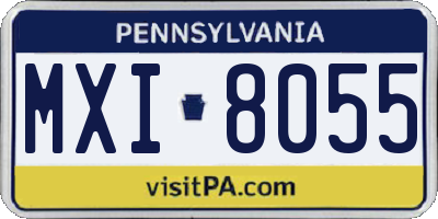 PA license plate MXI8055