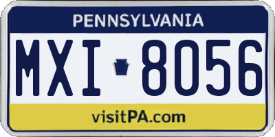 PA license plate MXI8056