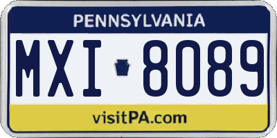 PA license plate MXI8089