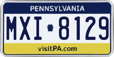 PA license plate MXI8129
