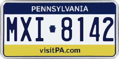 PA license plate MXI8142