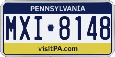 PA license plate MXI8148