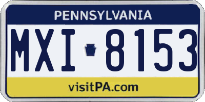 PA license plate MXI8153