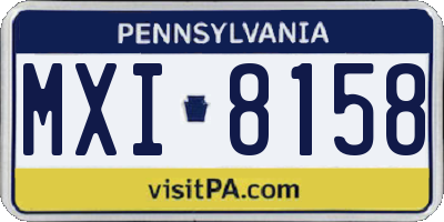 PA license plate MXI8158