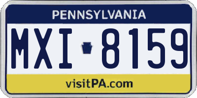 PA license plate MXI8159