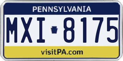 PA license plate MXI8175
