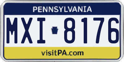PA license plate MXI8176
