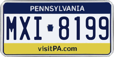PA license plate MXI8199