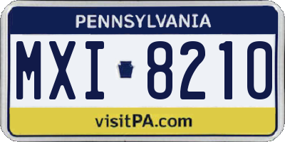 PA license plate MXI8210