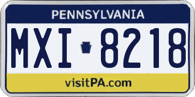 PA license plate MXI8218
