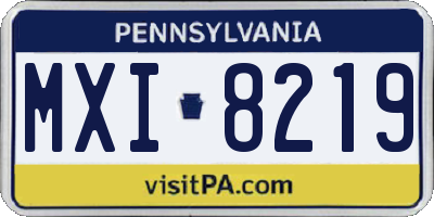 PA license plate MXI8219