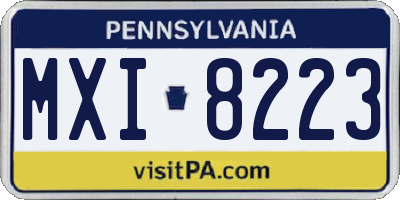 PA license plate MXI8223