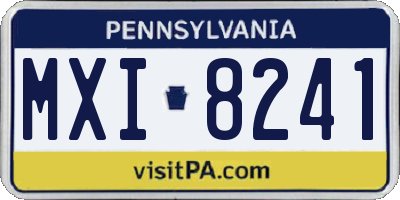PA license plate MXI8241