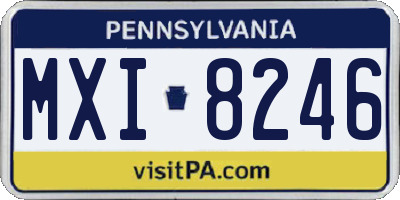 PA license plate MXI8246