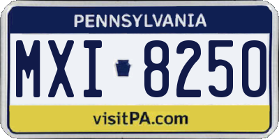 PA license plate MXI8250