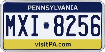 PA license plate MXI8256