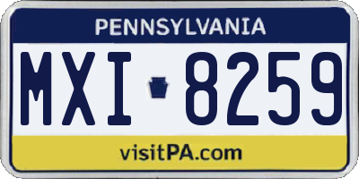 PA license plate MXI8259