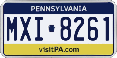PA license plate MXI8261