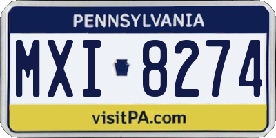 PA license plate MXI8274
