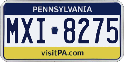 PA license plate MXI8275