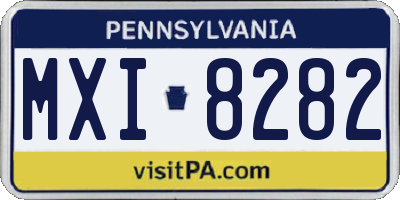 PA license plate MXI8282