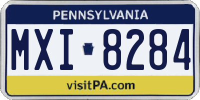 PA license plate MXI8284