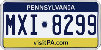 PA license plate MXI8299