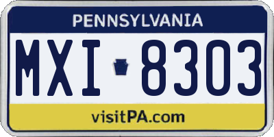 PA license plate MXI8303