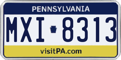 PA license plate MXI8313