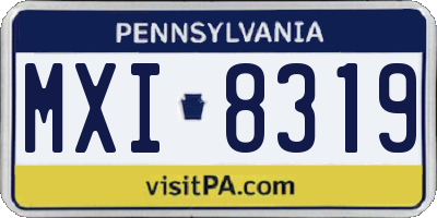 PA license plate MXI8319