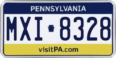 PA license plate MXI8328